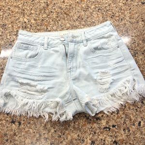 High rise light denim PacSun shorts